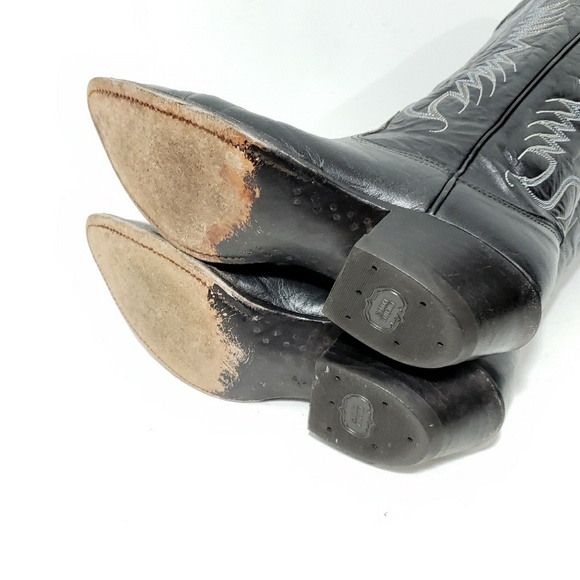 Nacona Boots Western Womens US 5.5C Black Leather - Picture 2 of 8